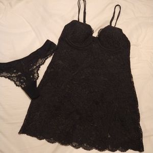 Victoria Secret Lace Lingerie Set (black)